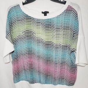 Worthington Multicolored Lightweight Short Sleeve Sweater Sz XL